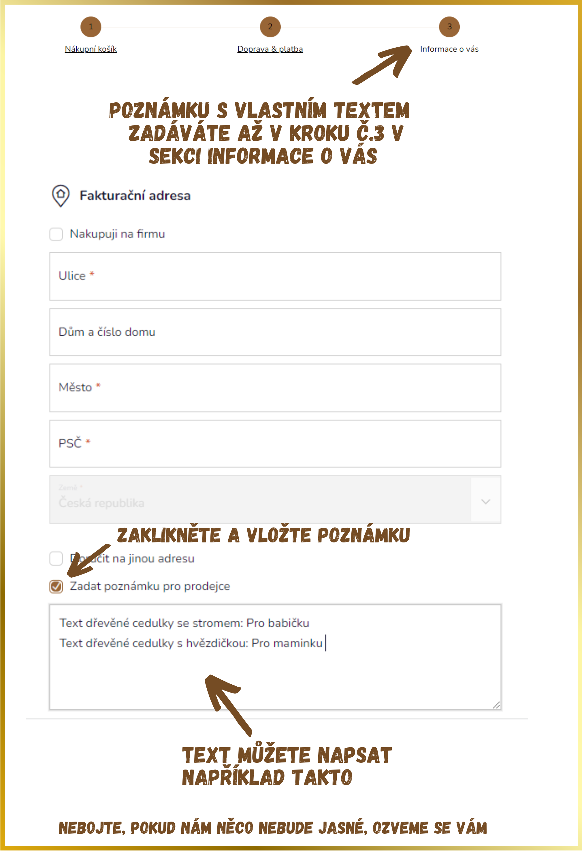 jak vyplnit vlastní text v objednávce 2